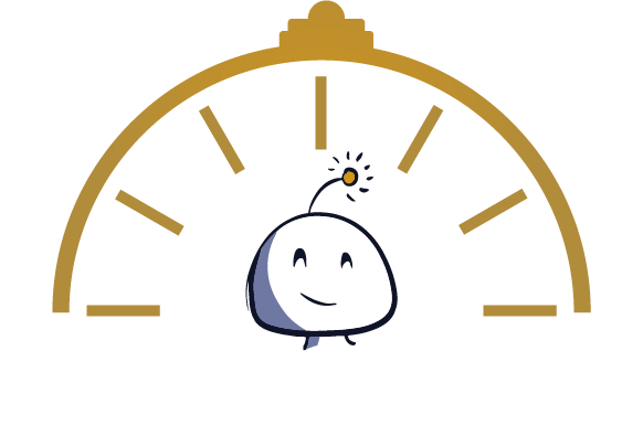 Visage souriant d'un robot avec écrit Chronomate en dessous